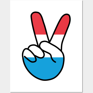 Luxembourg Flag V Sign Posters and Art